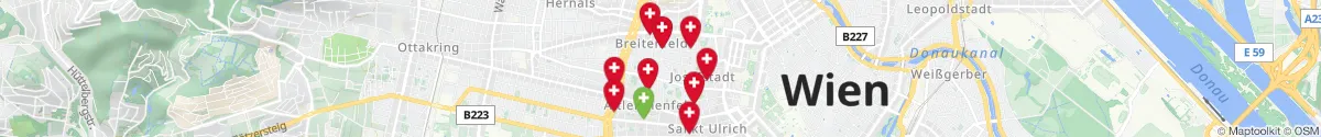 Kartenansicht für Apotheken-Notdienste in der Nähe von 1080 - Josefstadt (Wien)